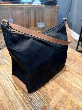 Vintage Kate Spade Black Tote Bag with Brown Trim